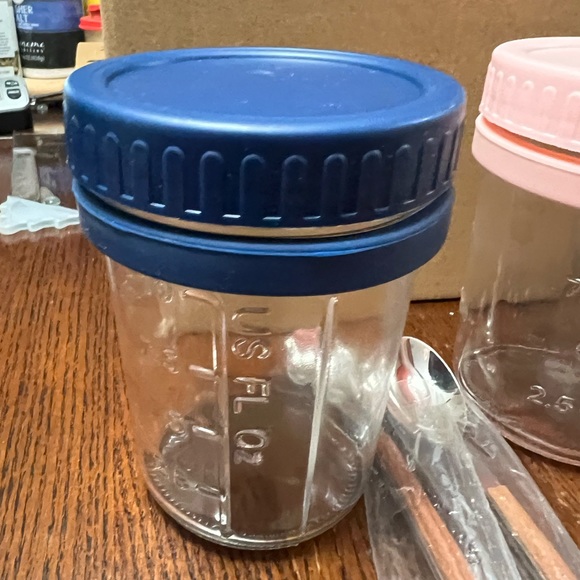 overnight oats jar Blue And Pink - Picture 2 of 7